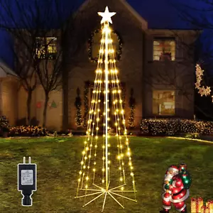 Christmas Tree Lights, 6FT 170 LED Warm White Outdoor String Lights 8 Modes Time - Picture 1 of 7