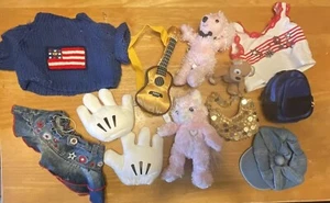 BUILD A BEAR CLOTHES SHIRT SKIRT SHORTS SHOES OUTFIT ORIGINAL WORKSHOP LEVI LOVE - Picture 1 of 3