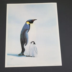 1984 Wyland Prints 8 by 10 Penguins Emperior (f) - Picture 1 of 7
