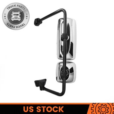 For Freightliner Columbia M2 Driver Side (LH) Door Mirror Assembly w/Arm Chrome Foto 1 de 4