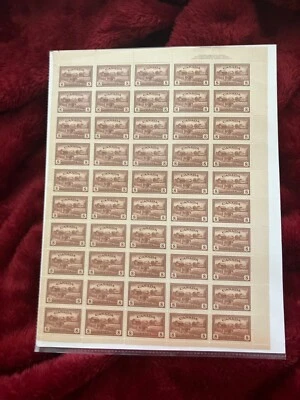 Canada 8 Cent Eastern Farm Scene Postage Stamp Sheet Scott 268 MNH Blk of 50 - Image 1 of 2