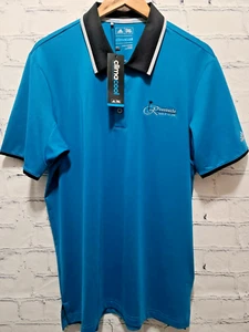 NWT Adidas Men ClimaCool Performance Sport Blue Medium M MD Polo Golf Shirt C40 - Picture 1 of 8