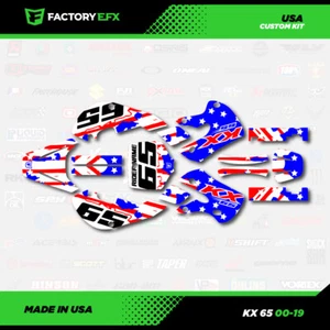 Kx65 Red White Blue USA Flag Racing Graphics kit fit Kawasaki Kx 65 99-24 Decal - Bild 1 von 5