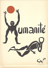 ALEXANDER CALDER Fete de L’Humanite SIGNED 32 x 22.5 Lithograph 1969 Surrealism
