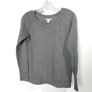 Victoria's Secret Women's Gray Beaded Long Sleeve T-Shirt Pullover Top Size M - Picture 1 of 6