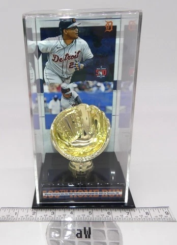 Miguel Cabrera 500th Home Run Glove Autographed Baseball Display Tigers MLB Cover