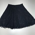 Debbie Shuchat Collection Skirt Womens Size 8 Black Floral Lace Swing Side Zip