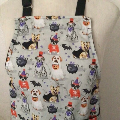 Delantal Halloween murciélago perros truco o trato regalo anfitriona talla grande. Foto 1 de 4