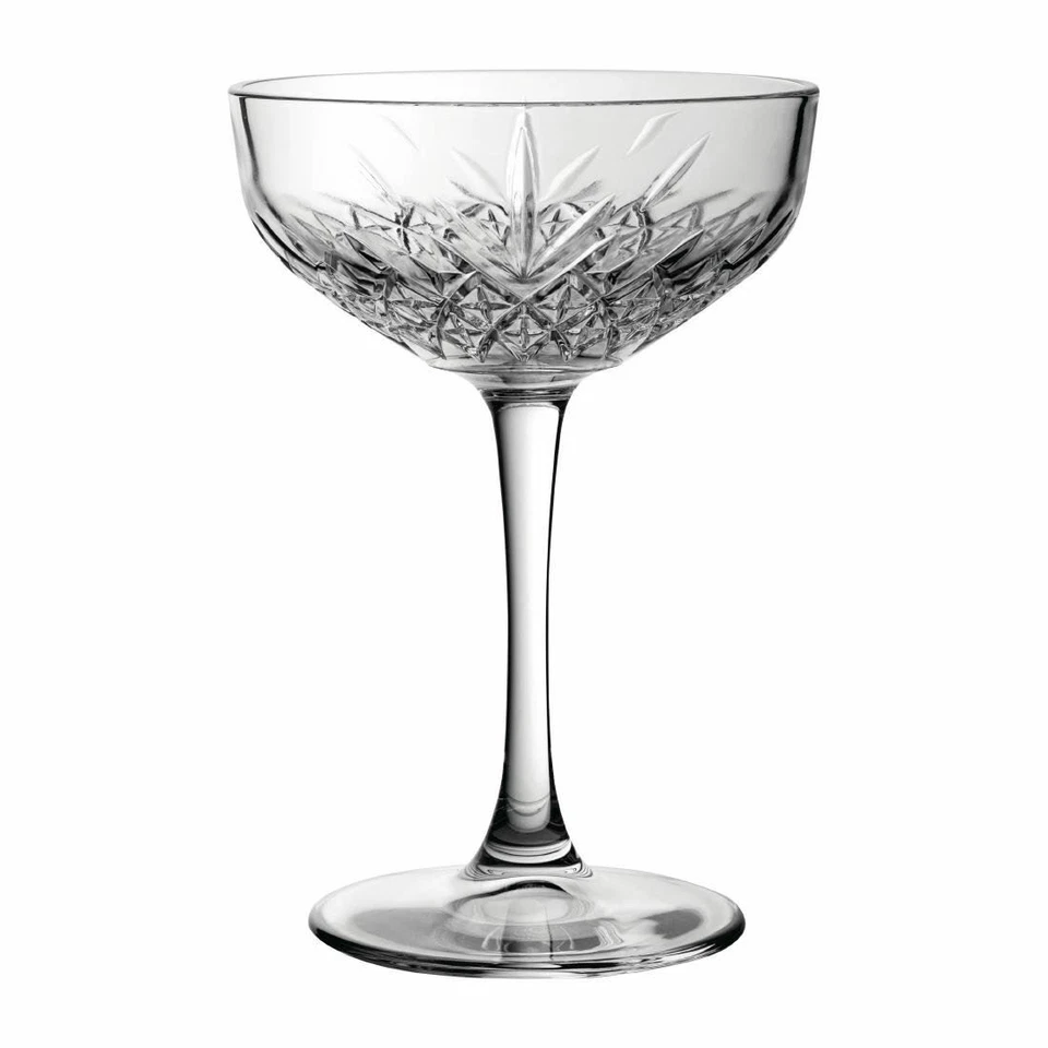 Utopia Timeless Vintage Champagne Saucers in Glass - 270 ml - Pack of 12