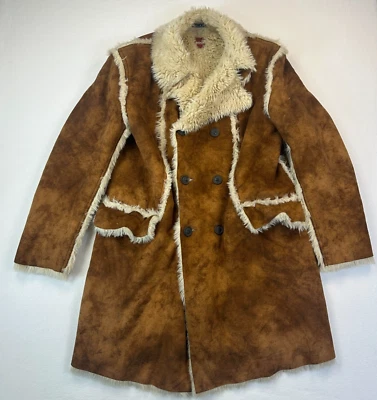 Abrigo Hugo Boss Vintage Hombre 42 Marrón Gamuza Cuero Ruso Años 70 Exterior Invierno Foto 1 de 4
