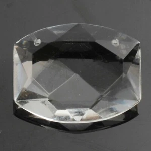 Large Czech vintage crystal clear oval rhinestone pendant glass bead 33x26mm - Picture 1 of 5