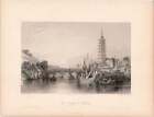 THOMAS ALLOM / Bridge of Nanking Nanjing Jiangsu Province China Antique Print
