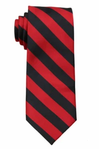 Corbata clásica para hombre roja y negra a rayas universitaria escuelas de negocios - Imagen 1 de 1