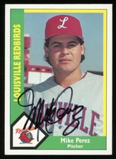 1990 Louisville Redbirds MIKE PEREZ Signed Card autograph AUTO CARDINALS