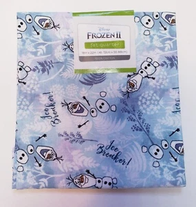 Disney Frozen 2 II OLAF ICE BREAKER Fat Quarter Cotton Fabric (18 in x 22 in) - Picture 1 of 4