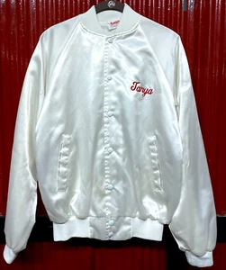 Vintage Satins DuPage Figure Ice Skating Club Satin Bomber Jacket Youth Small - Picture 1 of 10