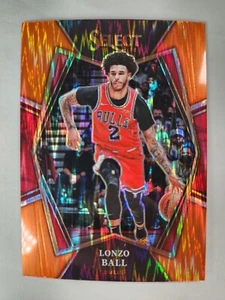 Lonzo Ball 2021-22 Panini Select Premier Level Orange Shimmer Bulls Card #107 - Picture 1 of 2