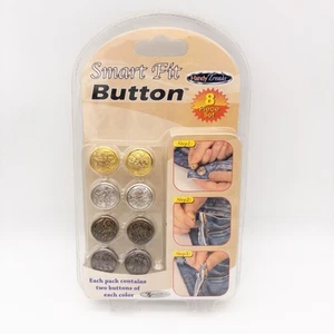 Handy Trends Smart Fit Button- Fix Popped Off Jeans Pants Shorts 8 Piece Set - Picture 1 of 5