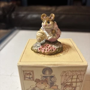 Vestido rosa Wee Forest Folk Spring Gardener Mouse M-111 1984 Annette Petersen WFF - Imagen 1 de 4