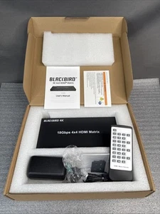 MONOPRICE BLACK BIRD 4K 18GBPS 4 X 4 HDMI MATRIX #43623 - Picture 1 of 5