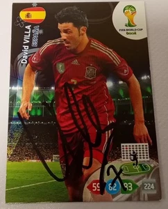 Card David Villa Con Autógrafo World Cup 2014 Panini Adenalym - Imagen 1 de 2