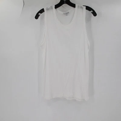 Camiseta sin mangas estándar James Perse para mujer 3 blanca hecha en EE. UU. cuello redondo Foto 1 de 4