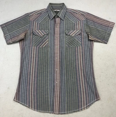 Vintage Panhandle Slim Western Shirt Mens Large 16 Ranch & Town Short Sleeve USA - Image 1 of 4