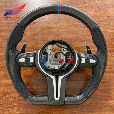 Volante de fibra de carbono con cuero napa térmico para BMW F80 F85 F82 M2 M3 M4 Foto 1 de 4