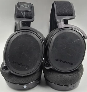 Lot of 2 SteelSeries Arctis 7 Black HS-00013 Wireless Gaming Headset For Parts - Picture 1 of 12