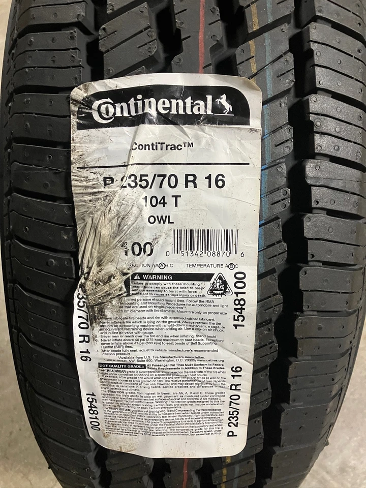 Local Pickup 104t Tire Continental ContiTrac Owl P235/70r16 1x