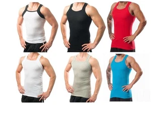 Men's G-Unit Style Tank Tops Square Cut Muscle Ribbed Underwear Shirts (XL, 6... - Picture 1 of 7