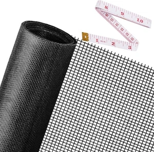 Malla de pantalla de ventana 48x118 a prueba de mascotas rollo de fibra de vidrio duradero negro para puerta - Imagen 1 de 7