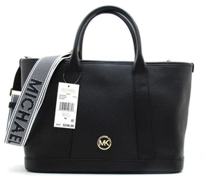 NEU authentisch Michael Kors Luisa Medium genarbtes Leder Umhängetasche/Schulter schwarz - Bild 1 von 6