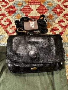 CAMPOMAGGI BLACK ITALIAN LEATHER CROSSBODY WALLET CLUTCH PURSE (NWT) *RARE* - Picture 1 of 6