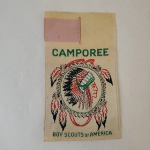 Distintivo vintage anni 50 BOY SCOUTS OF AMERICA Camporee tessuto bottone toppa BSA Chief Camp - Foto 1 di 7