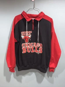 Vtg 92’ NBA CHICAGO BULLS Hummer Sportswear Sweatshirt 1/4 Zip Youth Sz L USA - Picture 1 of 7