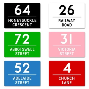 Personalisiertes Hausschild Metallschild. Namensschild. Maßgeschneiderte Türnummer, Straße - Bild 1 von 14