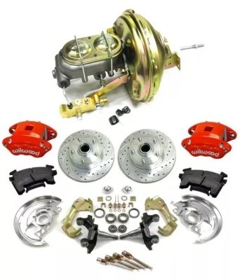 1968 1972 Pontiac GTO Front Disc Brake Conversion Drop Red Wilwood 11" Booster - Image 1 of 2