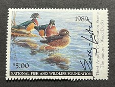 1989 NFWF National Fish And Wildlife Foundation - Mint OG NH **ARTIST SIGNED**