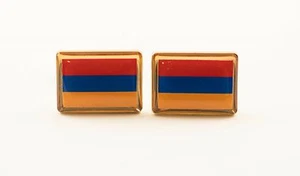 Armenia Flag Cufflinks--Armenian Eastern European USSR Soviet Caucasus - Picture 1 of 1