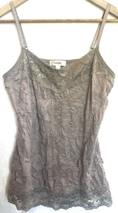 Y2k Dressbarn Lace Tank Top Size L Cami Crinkle Fairy Grunge Whimsigoth Elena - Picture 1 of 7