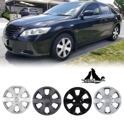 4 Pack 16 inch Hubcaps for 07-11 Toyota Camry Black/Silver/Chrome Wheel Cover  - Imagem 1 de 4