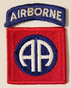 US ARMY 82ND AIRBORNE DIVISION ALL THE WAY WITH AIRBORNE TAB PATCHES - USGI!