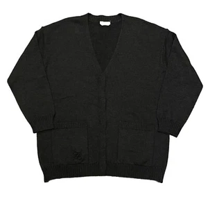 AUTHENTIC FENDI DARK GREY 100% FLEECE WOOL CARDIGAN SWEATER BUTTON UP SZ 42 (13) - Picture 1 of 9