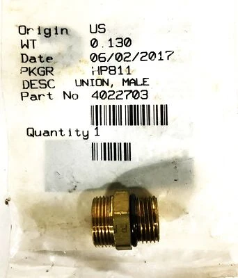Cummins Brass Male Union Fitting 4022703 NOS - Image 1 of 4