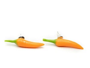 Orecchini peperoncino minibling peperoncino peperoncino cucina hot picy arancione 28 mm - Foto 1 di 4