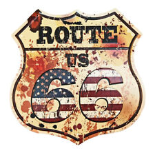 Route US 66 Vintage Metal Plate Tin Sign Plaque Poster Iron Painting Wall Art