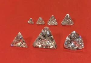 Cubic Zirconia Loose Stone TRILLION TRIANGLE shape crystal gem clear PREMIUM - Picture 1 of 1
