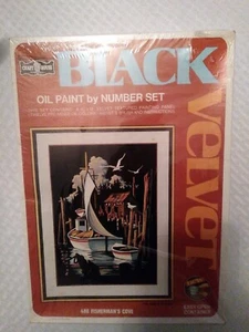 Schwarz Samt Ölfarbe nach Zahlen Set 488 Fisherman's Cove Alter 8+ - Bild 1 von 3