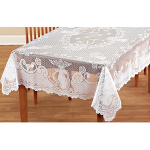 Vintage Angel Lace Tablecloth Rectangle Table Cloth Cover Home Decor 152x213cm - Picture 1 of 6